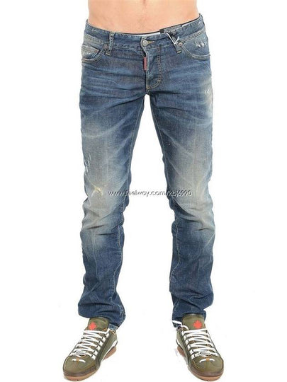 Men's Stamp Patch Damage Washing Slim Fit Jeans S71LA0673 - DSQUARED2 - BALAAN 2