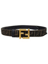 FF Reversible Leather Belt Brown Black - FENDI - BALAAN 2