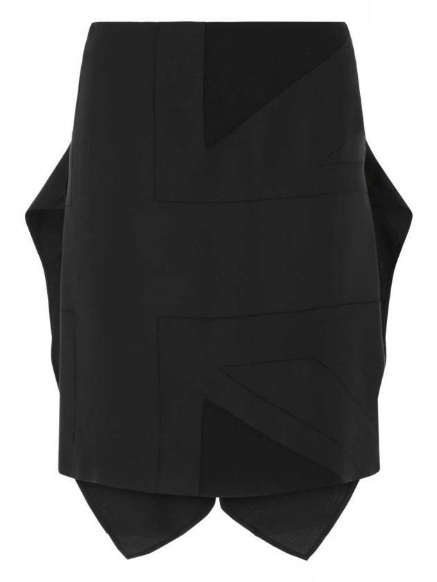 Flag Twill Unballasted Skirt Black - BURBERRY - BALAAN 1