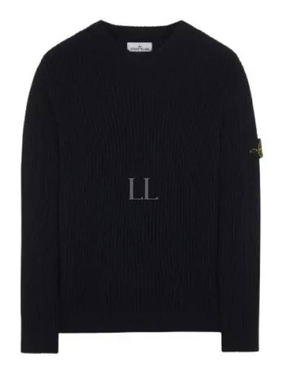 Full Rib Wool Knit Top Black - STONE ISLAND - BALAAN 2