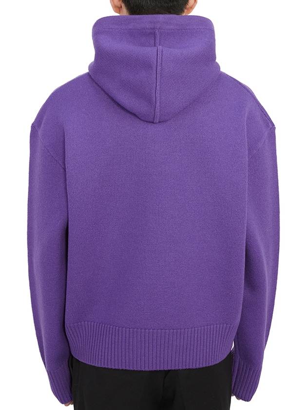 Big Heart Logo Wool Hoodie Purple - AMI - BALAAN 5