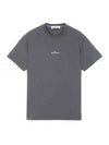 Men's Chest Logo Back Print Short Sleeve T-Shirt Dark Grey - STONE ISLAND - BALAAN 1