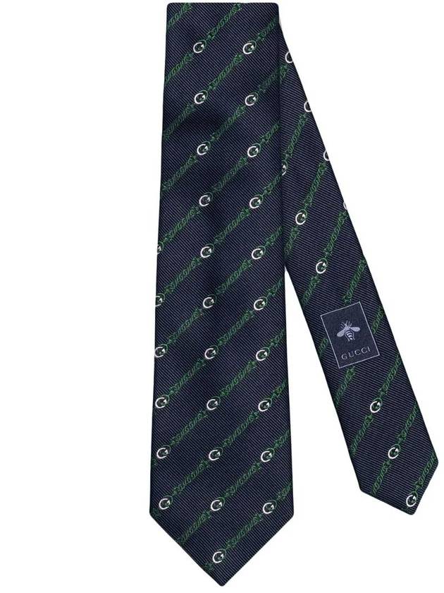 Interlocking G Silk Tie Navy - GUCCI - BALAAN 1