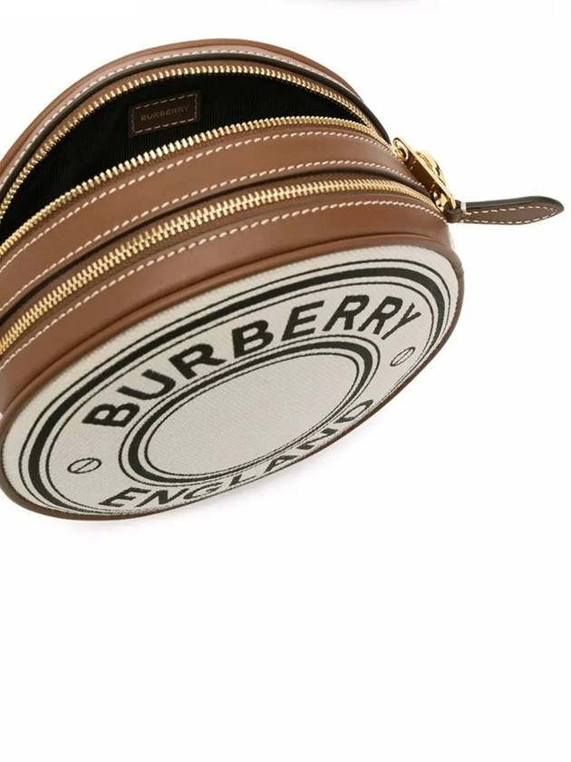 Canvas Logo Louise Horseferry Round Cross Bag White - BURBERRY - BALAAN 5