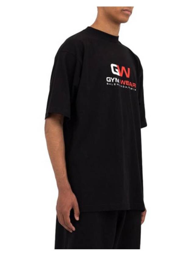 Gym Wear Logo Print Short Sleeve T-Shirt Black - BALENCIAGA - BALAAN 3