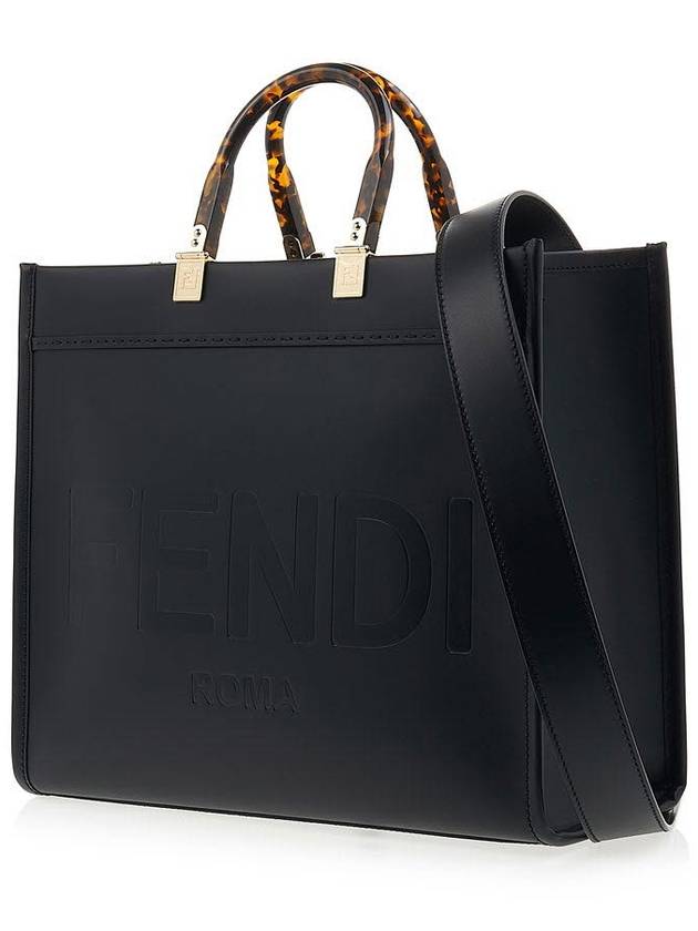 Sunshine Logo Medium Tote Bag Black - FENDI - BALAAN 3