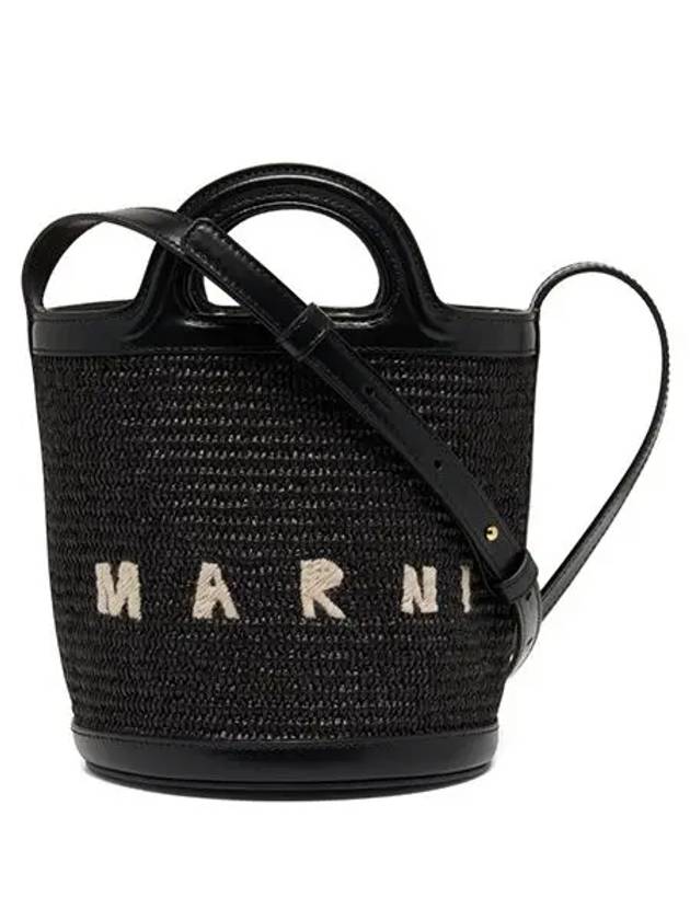 Tropicalia Small Bucket Bag Black - MARNI - BALAAN 3