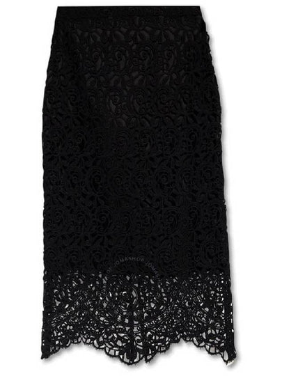 Women's Macrame Lace Pencil Skirt Black - BURBERRY - BALAAN 2