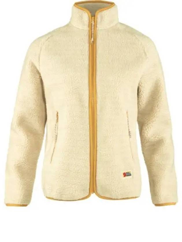 Women's Vardag Pile Fleece Zip-Up Jacket Chalk White - FJALL RAVEN - BALAAN 2