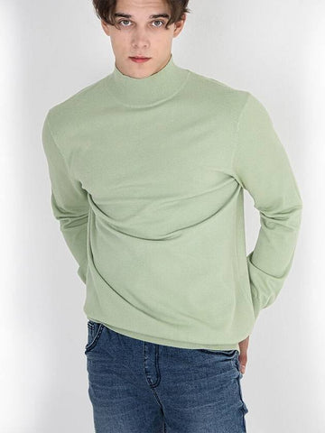 Men's Traverto Basic Turtleneck Green - GOLD PERCENT - BALAAN 1