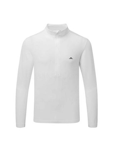 Luke Half Zip Up Mid Long Sleeve T-Shirt White - J.LINDEBERG - BALAAN 1