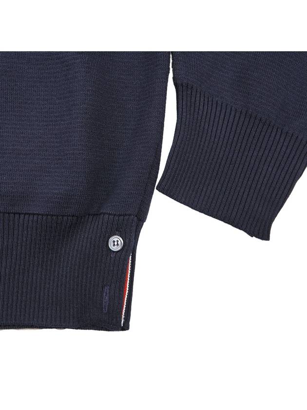 Milano Stitch Sprite Armband Cotton V-neck Cardigan Navy - THOM BROWNE - BALAAN 7