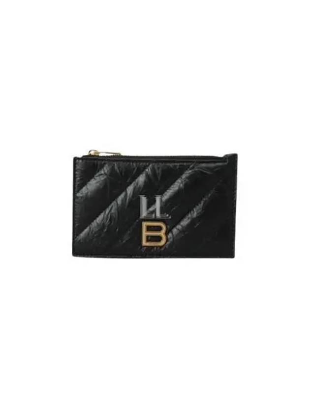 Crush Quilted Leather Long Coin Card Wallet Black - BALENCIAGA - BALAAN 2