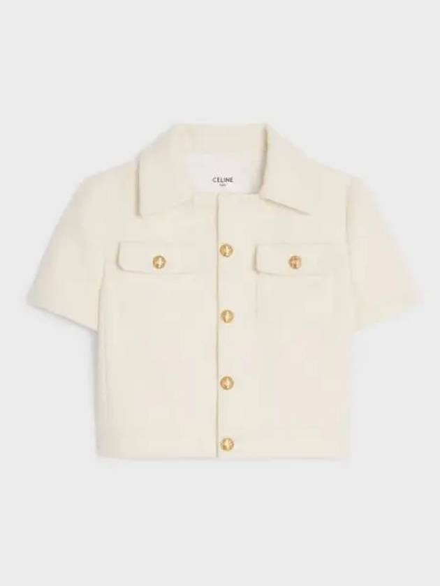 Chelsea Cropped Tweed Jacket Ivory - CELINE - BALAAN 2