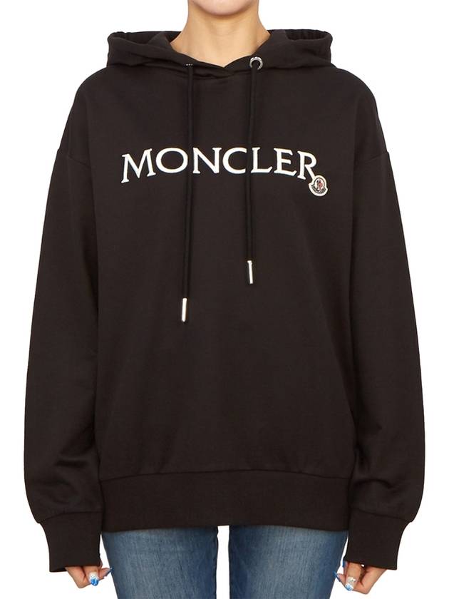 Embroidered logo hooded top black - MONCLER - BALAAN 2