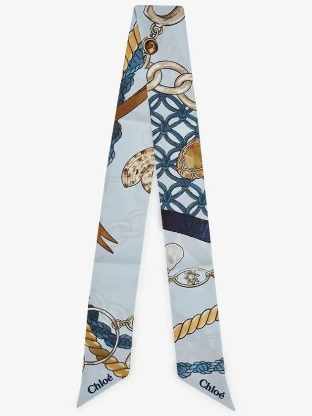 Bandeau Silk Scarf Blue - CHLOE - BALAAN 3