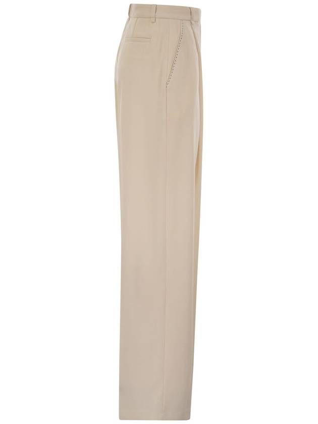 Crepe trousers with contrast stitching - ELISABETTA FRANCHI - BALAAN 3