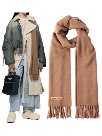 Wool Fringe Scarf Caramel Brown - ACNE STUDIOS - BALAAN 2