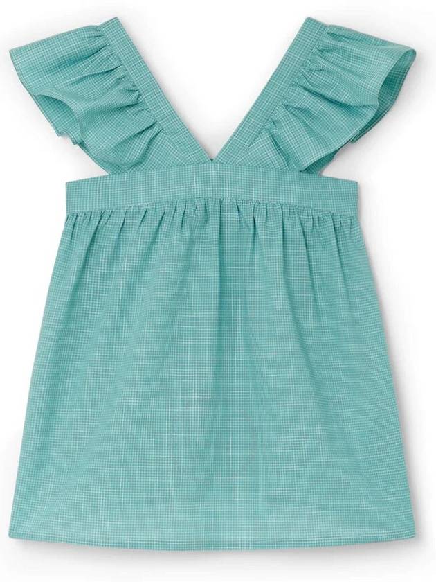 Bonpoint Emeraude Ruffle-Trim Smock Top, Size 6Y - BONPOINT - BALAAN 1