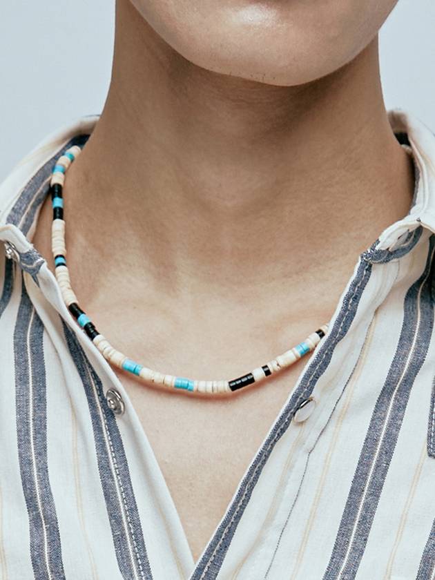 Native American Shell Turquoise Bead Necklace - KND - BALAAN 5