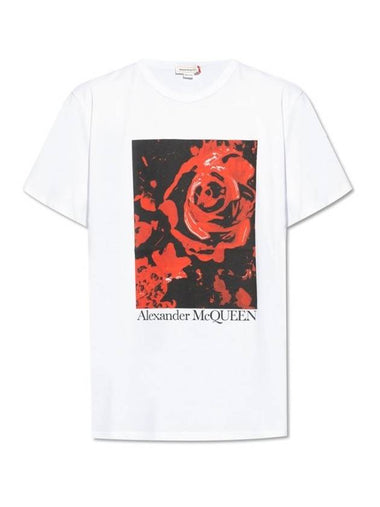 ALEXANDER MCQUEEN T-SHIRT WAX FLOWER PRINT - ALEXANDER MCQUEEN - BALAAN 1