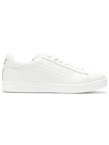 EA7 Men's Emboss Logo Low Top Sneakers White - EMPORIO ARMANI - BALAAN 1