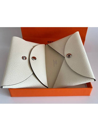 Calvi Duo Compact Card Wallet Nata Card Holder Business Card Wallet H082977CK - HERMES - BALAAN 1