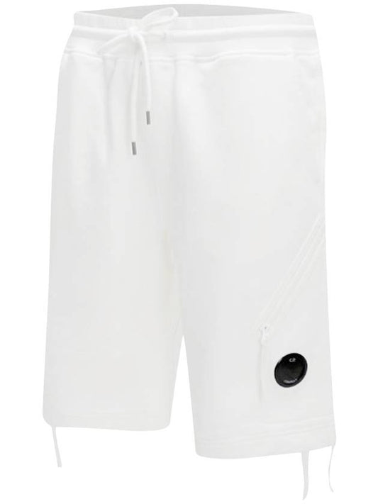 Lens Wappen String Zipper Shorts White - CP COMPANY - BALAAN.