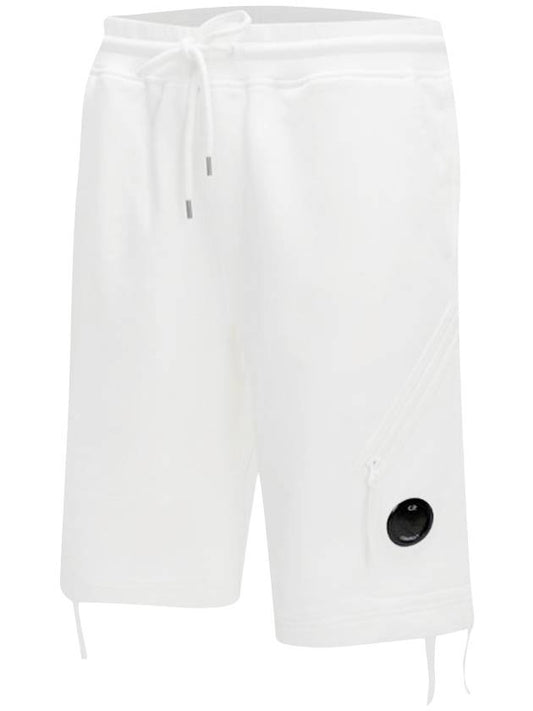 Lens Wappen String Zipper Shorts White - CP COMPANY - BALAAN 1