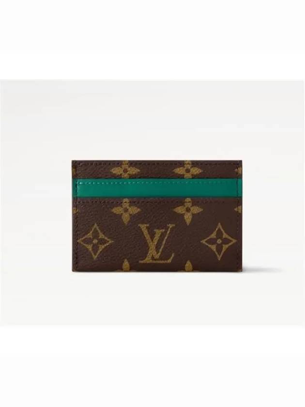 Double Card Wallet Brown Green - LOUIS VUITTON - BALAAN 2