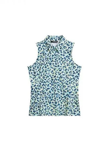 Golf Women s Dena Print Sleeveless Top Leopard Aruba Blue GWJT09008 O495 Domestic Product GR5Y24061209755 - J.LINDEBERG - BALAAN 1