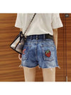 strawberry washed denim shorts - GUCCI - BALAAN.