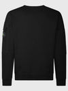 Brushed Organic Cotton Fleece Sweatshirt Black - STONE ISLAND - BALAAN 3