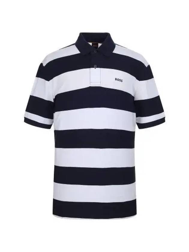 Striped short sleeve polo shirt 50513604 404 - BOSS - BALAAN 1