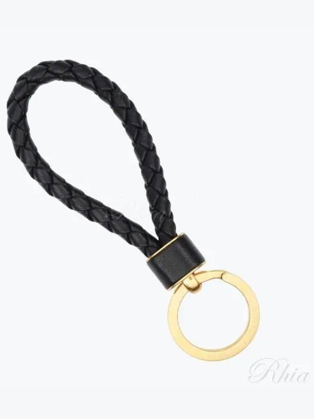 Intrecciato Lambskin Key Holder Black - BOTTEGA VENETA - BALAAN 2