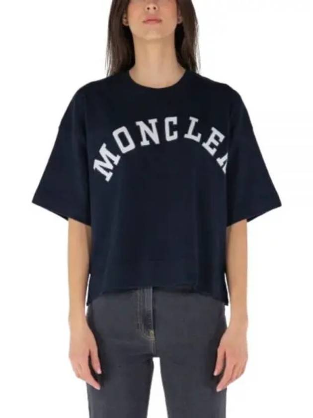 Logo Short Sleeve T-Shirt Night Blue - MONCLER - BALAAN 2