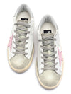 Women's Superstar Silver Heel Tab Pink Star Low Top Sneakers White - GOLDEN GOOSE - BALAAN 3