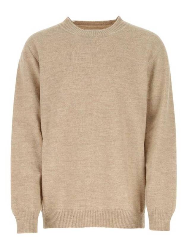 Signature Stitch Crew Neck Wool Alpaca Knit Top Beige - MAISON MARGIELA - BALAAN 2