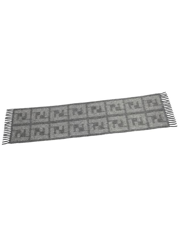 All-Over FF Motif Print Wool Scarf Grey - FENDI - BALAAN 6