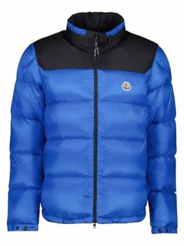 PEUPLIER Poplar logo patch mock neck two tone short down jacket blue black men s padding 233335 - MONCLER - BALAAN 1