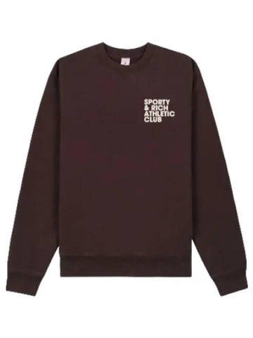 Exercise open crew neck chocolate sweatshirt - SPORTY & RICH - BALAAN 1