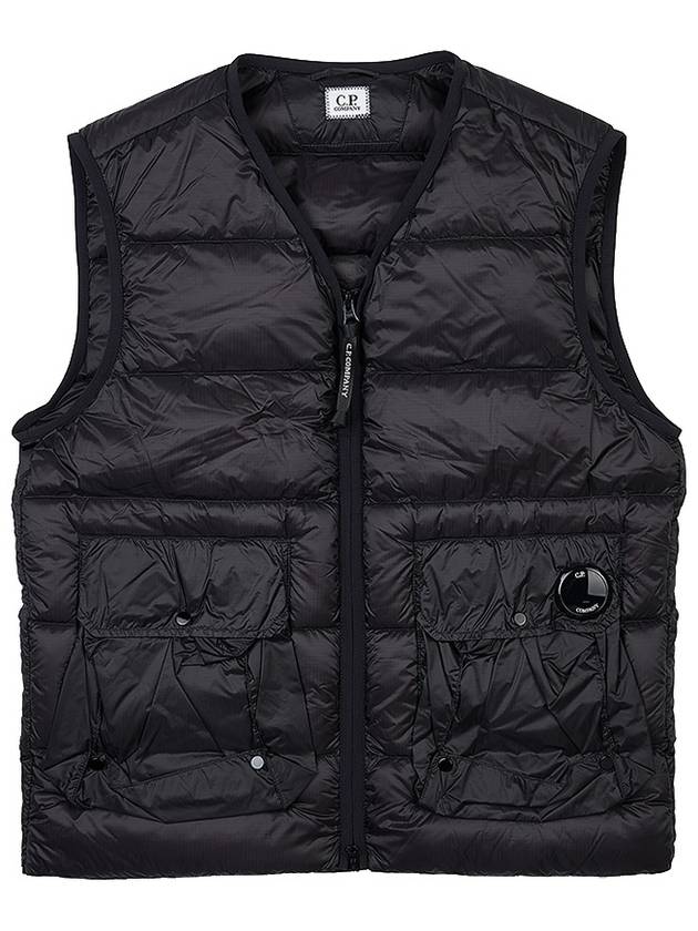 Lens Detail Zip-Up Quilted Vest Black - CP COMPANY - BALAAN 11