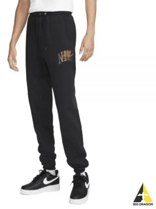 Men's Club Fleece Cuffed Trousers Track Pans Black - NIKE - BALAAN 2