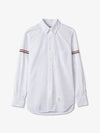 Men's Poplin Grosgrain Armband Classic Long Sleeve Shirt White - THOM BROWNE - BALAAN 2