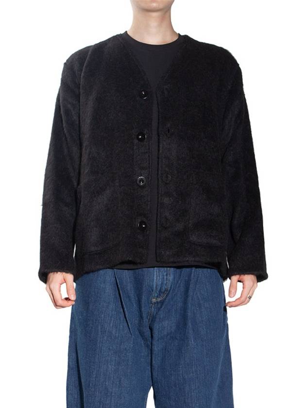 Mohair V-Neck Relaxed Fit Wool Cardigan Black - OUR LEGACY - BALAAN 2