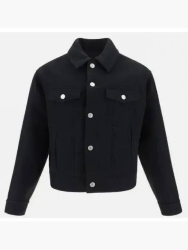 Button Wool Boxy Jacket Black - AMI - BALAAN 2