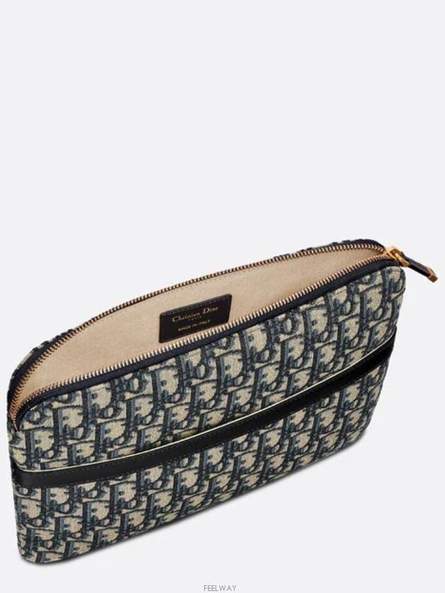 Oblique Jacquard Travel Kit Clutch Bag Blue - DIOR - BALAAN 5