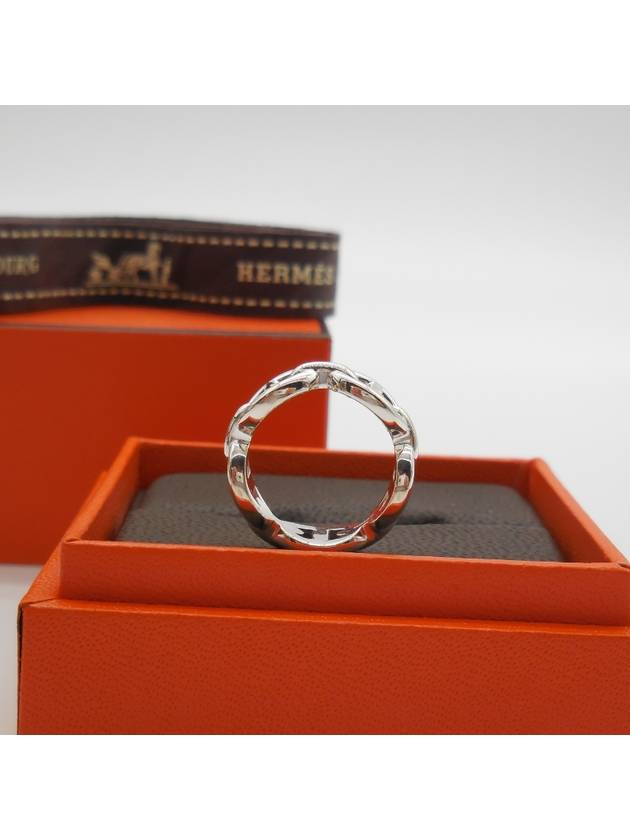 Small Chaine D'Ancre Enchainee Ring Silver - HERMES - BALAAN 6