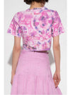 Zela Tie Dye Print Cropped Short Sleeve T-Shirt Pink - ISABEL MARANT - BALAAN 4