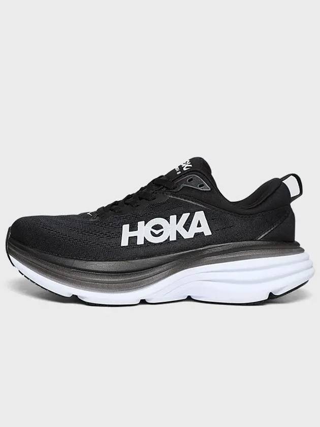 Hoka Women's Running Shoes Bondi 8 Wide BWHT Black White 1127954 BWHT - HOKA ONE ONE - BALAAN 4